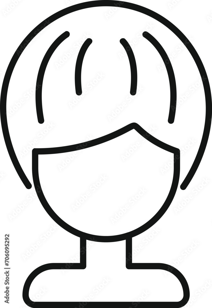 Female model wig icon outline vector. Trend fashion. Fashion attire lady Female model wig icon outline vector. Trend fashion. Fashion attire lady