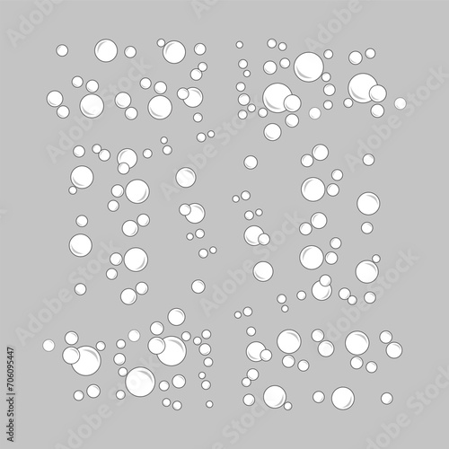Make a Professional Bubbles Vector Seamless Pattern With Flat Line Icons