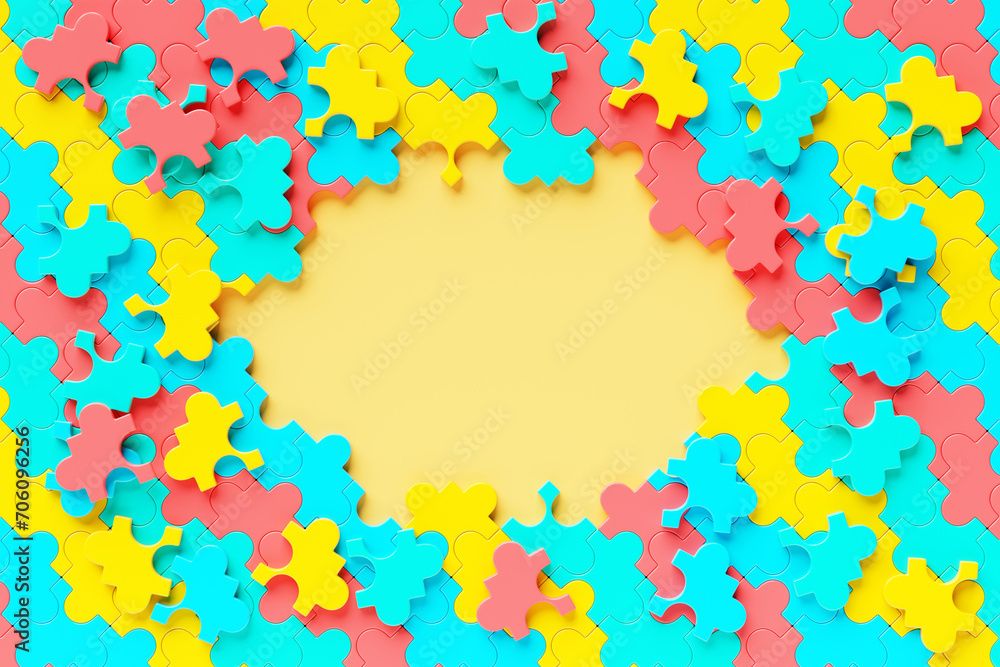 3D illustration, puzzle pieces icon cooperation in business development. visualization Brainstorming teamwork concept. 3D illustration, puzzle pieces icon cooperation in business development. visualization Brainstorming teamwork concept.