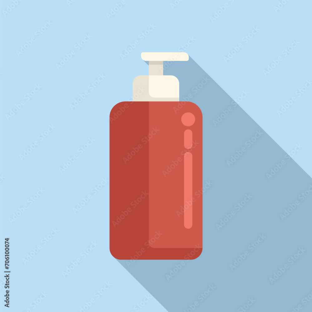 Cream korean dispenser bottle icon flat vector. Asian bio care. Art make up Cream korean dispenser bottle icon flat vector. Asian bio care. Art make up