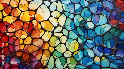 Mesmerizing Voronoi tessellation radiates brilliance, intertwining with a rich spectrum of colors in a high-definition visual feast.