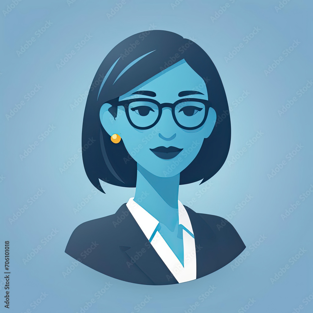 Φωτογραφία Sleek Business Professional - Flat user persona icon of a female business profes