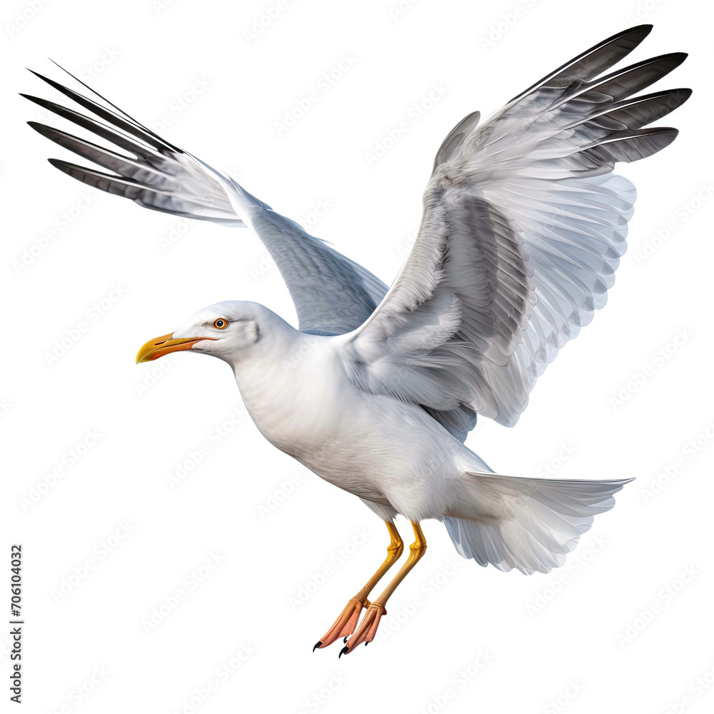 Obraz premium Seagull isolated on the transparent background