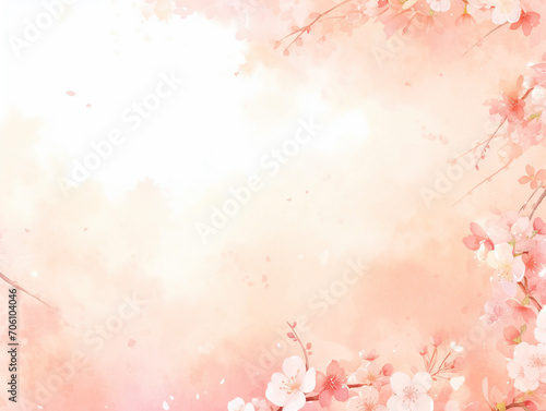 幻想的で美しい桜の花のイラスト Generative AI