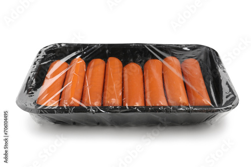 Fresh packaged hot dogs in ...