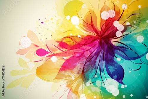 Colorful abstract floral design background. Generative AI