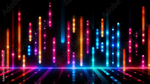 Abstract Futuristic High Tech Speed Neon Light Background