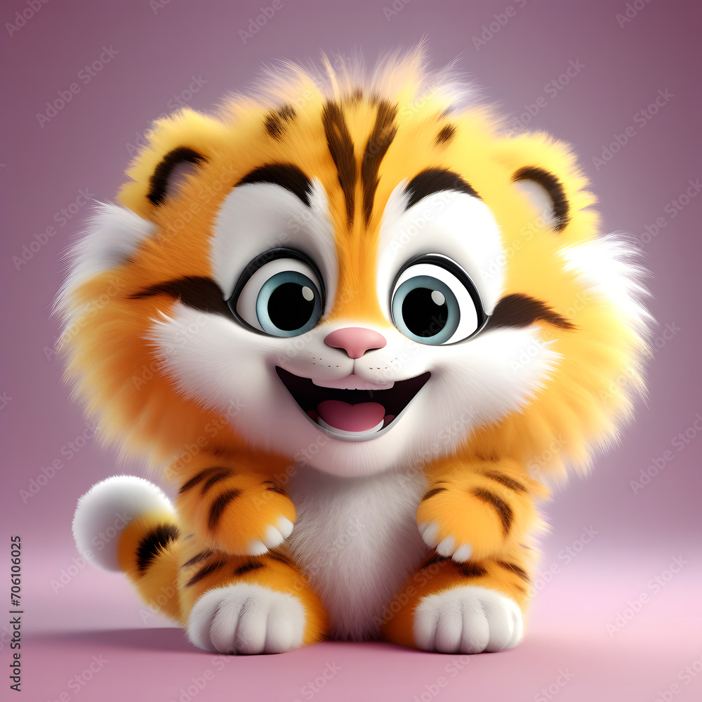 Tiger smiling 001. Generate Ai