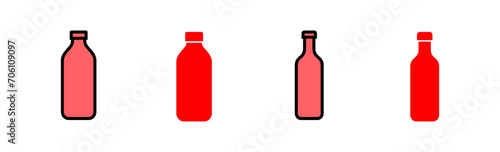 Bottle icon set illustration. bottle sign and symbol