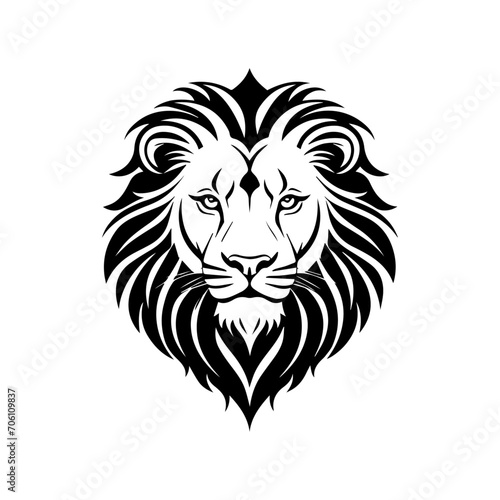 Fototapeta Naklejka Na Ścianę i Meble -  lion head vintage logo line art concept hand drawn isolated