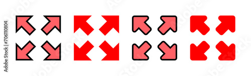 Free Download Fullscreen Icon set illustration. Expand to full screen sign and symbol. Arrows symbol - GFXLoad