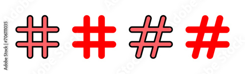 Hashtag icon set illustration. hashtag sign and symbol