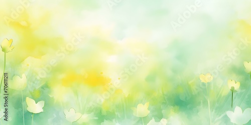 Abstract Green and Yellow Watercolor Background © DavidGalih | Dikomo.