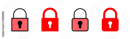 Lock icon set illustration. Padlock sign and symbol. Encryption icon. Security symbol