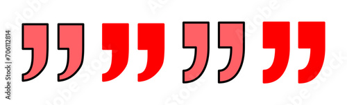 Quote icon set illustration. Quotation mark sign and symbol