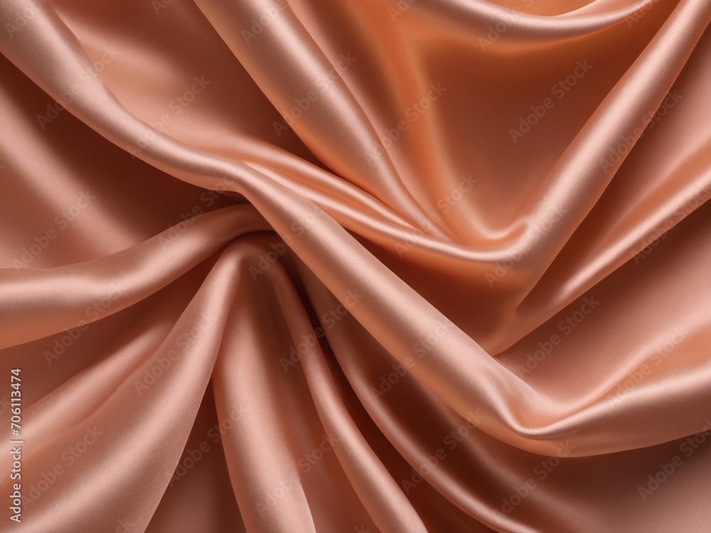 Fototapeta premium Abstract Silk Drapery in Peach Fuzz, Color of Elegance - generated by ai
