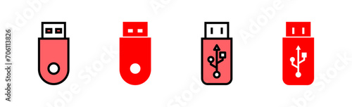 Usb icon set illustration. Flash disk sign and symbol. flash drive sign.