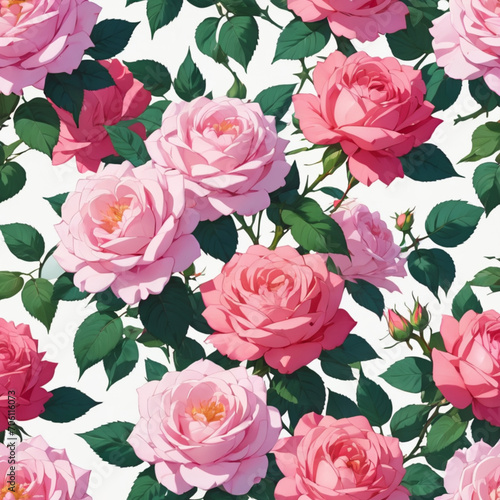 A seamless pattern of roses © Helcroix