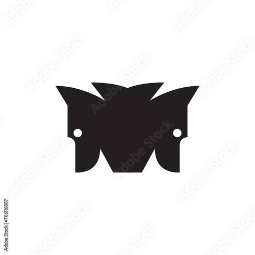 two wolf minimalist simple logo icon.