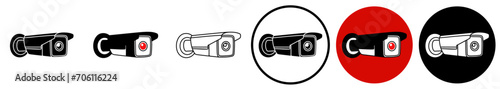 set Security monitoring CCTV icon sign. security camera  protection logo vector illustration