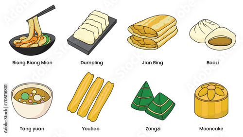 vector illustration of Chinese food, traditional cuisine