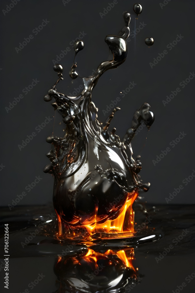 Falling drops of water. Splash effect after collision a falling drops ...