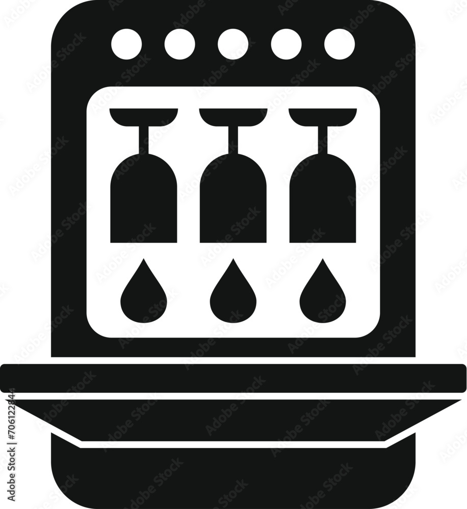Fototapeta premium Home glasses wash icon simple vector. Repaired dishwasher. Home repair kit