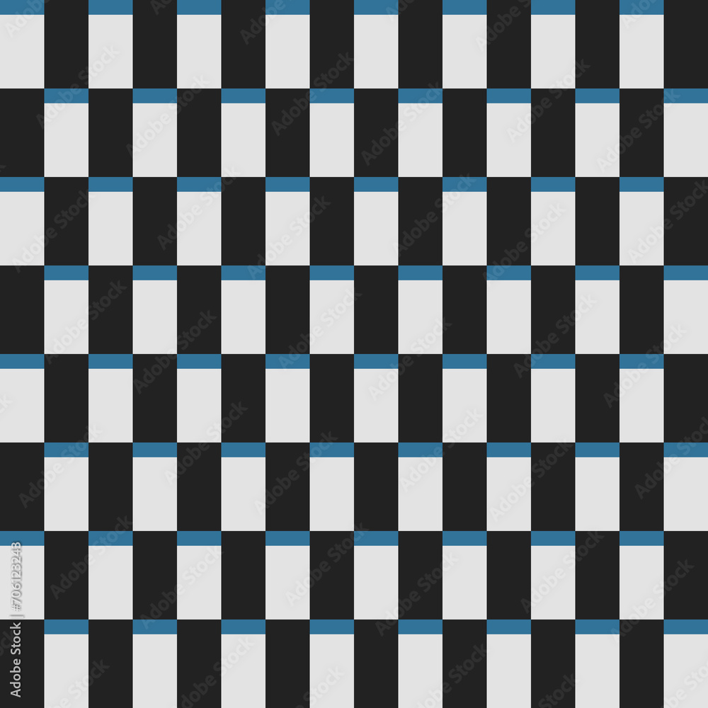 Obraz premium White rectangles with blue tops pattern on dark gray background