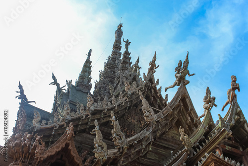 Roof of the The Wooden Sanctuary of Truth in Pattaya, Chonburi, Thailand © Tatiana Kashko