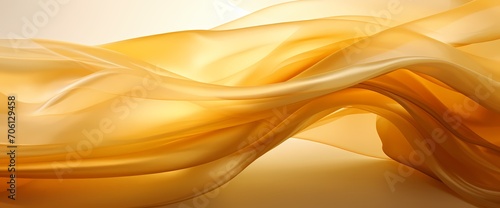 Golden yellow silk forming intricate abstract shapes in a play of light and shadow