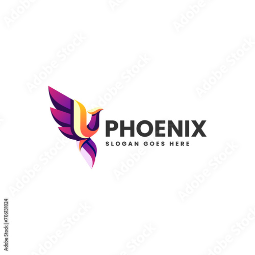 Free Download Vector Logo Illustration Phoenix Gradient Colorful Style - GFXLoad