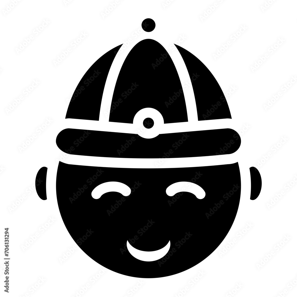 lunar new year on glyph style. Chinese man icon lunar new year on glyph style. Chinese man icon