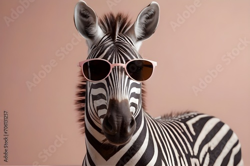 funny zebra wearing sunglasses illustration 