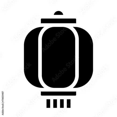 lunar new year on glyph style. Traditional chinese lantern on glyph style