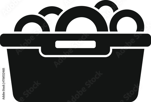 Take away food plastic box icon simple vector. Cook lunch. Pastry food