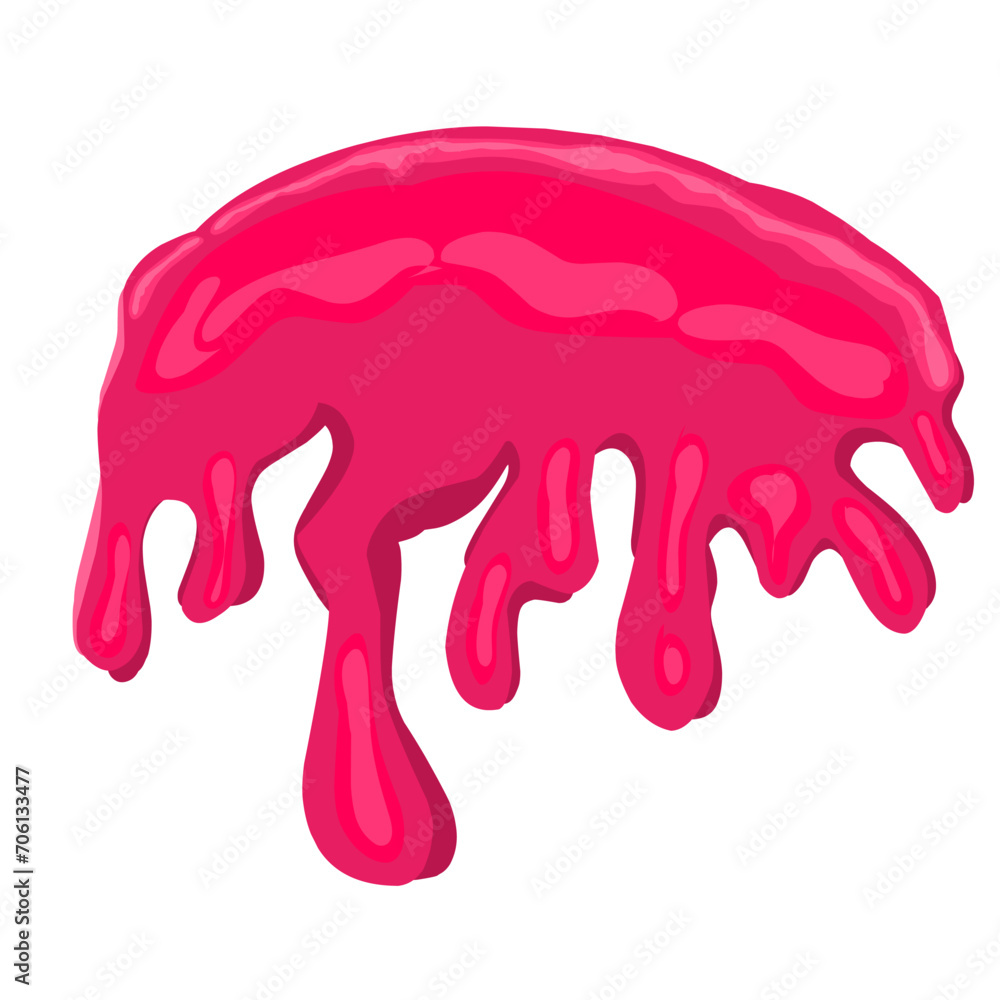 Vector with Pink Melt Dripping Down. Illustration of a Slime Dribbling a Ball Vector with Pink Melt Dripping Down. Illustration of a Slime Dribbling a Ball