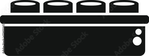 Full food box icon simple vector. Craft lunch. Junk container box