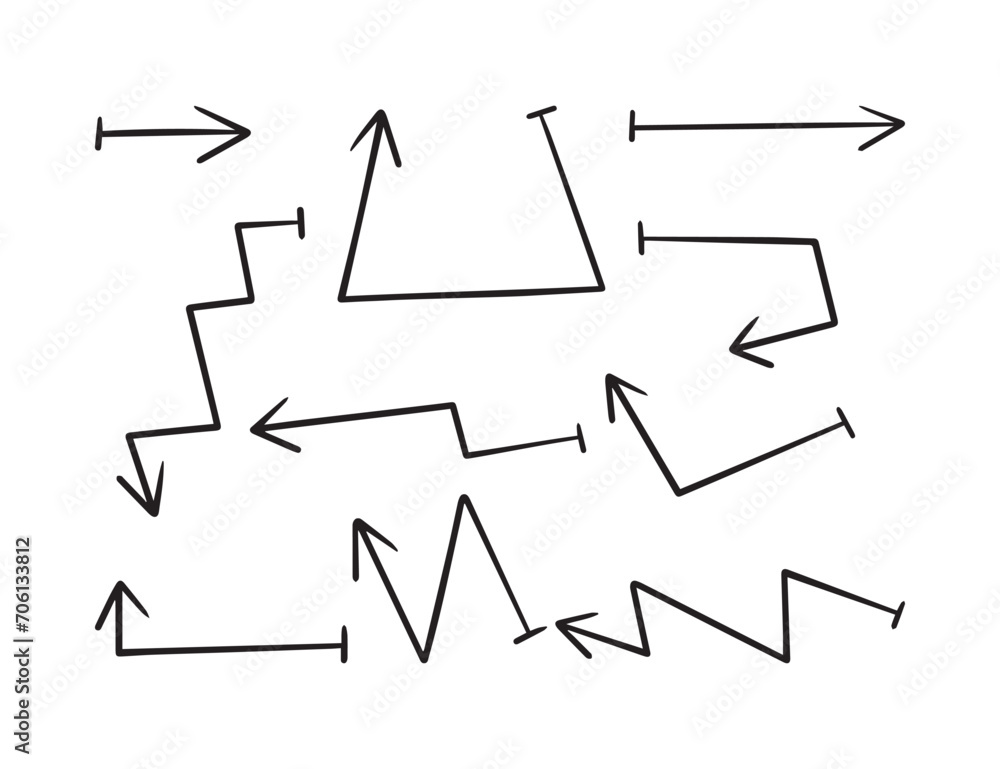 Hand Drawn Doodle Arrow Illustration Set Hand Drawn Doodle Arrow Illustration Set