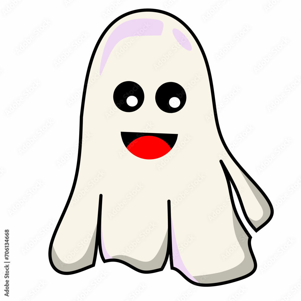 vector illustration of cute kawaii ghost character, on white background. Suitable for Halloween sticker designs vector illustration of cute kawaii ghost character, on white background. Suitable for Halloween sticker designs
