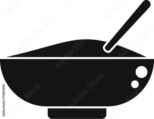 Rice food bowl icon simple vector. Container snack box. Patty lunch