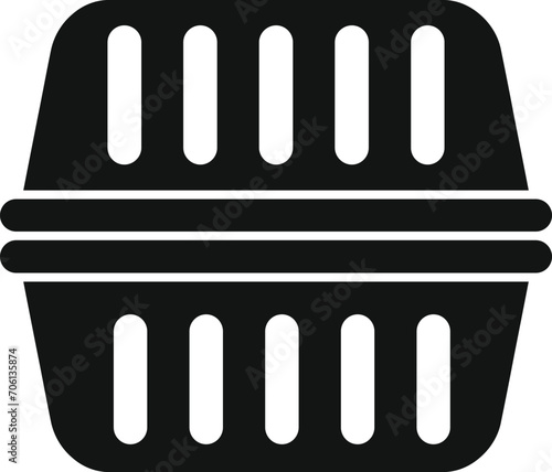 Plastic fast food box icon simple vector. Pack bread. Craft snack