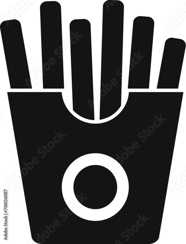 Fries fast food box icon simple vector. Snack craft. Lunch patty