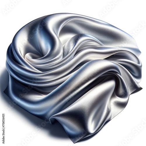 a piece of silk cloth isolated on a white background