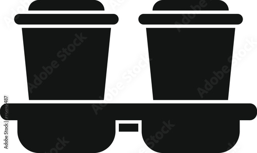 To go drink cup box icon simple vector. Container box. Snack straw