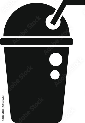 Smoothie to go cup icon simple vector. Street fast food. Straw snack