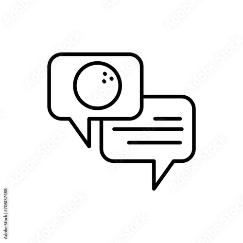 Bowling chat outline icons, minimalist vector illustration ,simple transparent graphic element .Isolated on white background