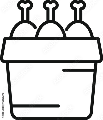 Fast food chicken box icon outline vector. Craft snack. Lunch cook