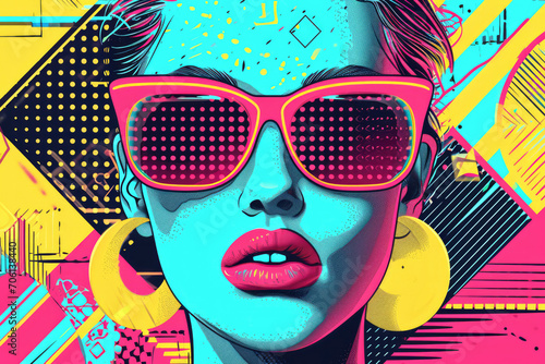 90s poster. Nineties flashback. Retro music style textures and objects mix. Aesthetic fashion background