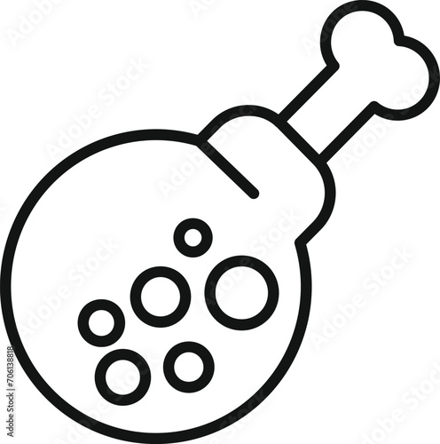Fried chicken food icon outline vector. Lunch street food. Take away food