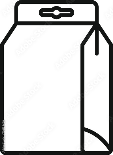 Milk pack drink icon outline vector. Food take away. Craft lunch